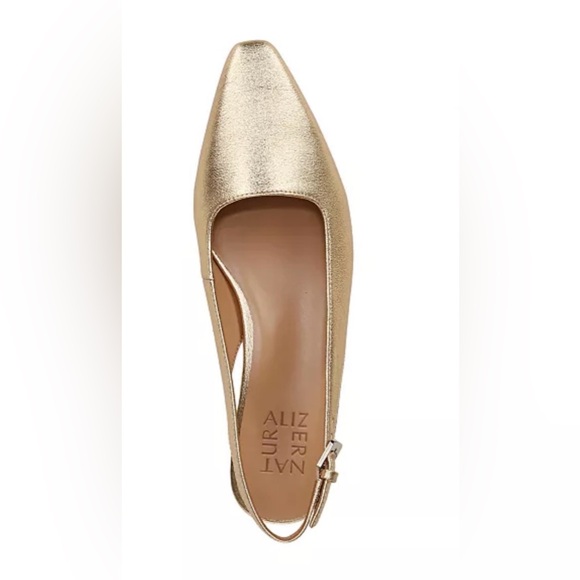 NATURALIZER Ginger Snip Toe Dress Slingback Dark Gold Low BlockHeel.Size US 11 W - Picture 2 of 11